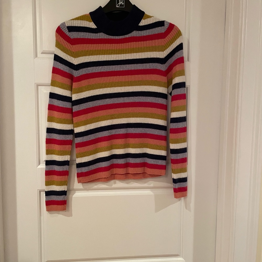 Striped Multicolor Ribbed Women's Top - Picture 6 of 8